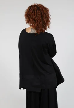 Loose Jersey Top in Black