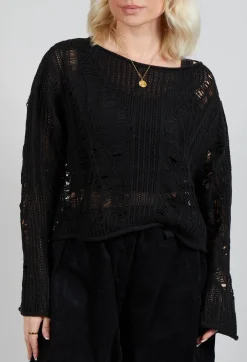 Loose Knit Jumper in Black