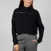 Loose Knit Pattern Cardigan in Black