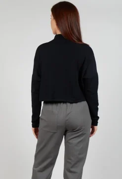 Loose Knit Pattern Cardigan in Black