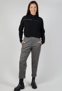 Loose Knit Pattern Cardigan in Black
