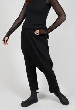 Loose Pull On Trouser in Black