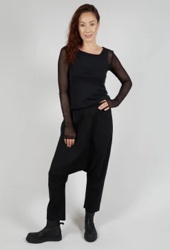 Loose Pull On Trouser in Black