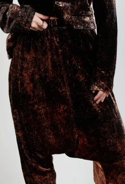 Loose Pull on Trousers in Batiked Caramel