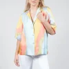 Loose Silk Blouse in Shades Print