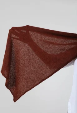 Loose Winter Knit Scarf in Cinnamon