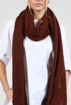 Loose Winter Knit Scarf in Cinnamon