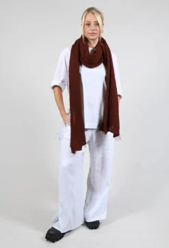 Loose Winter Knit Scarf in Cinnamon