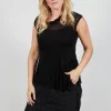Loose-Fit Asymmetrical Vest in Black