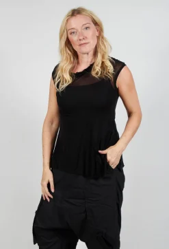 Loose-Fit Asymmetrical Vest in Black