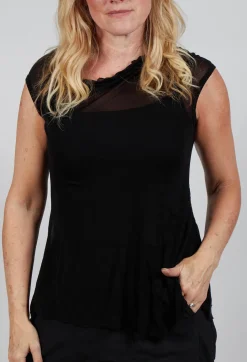 Loose-Fit Asymmetrical Vest in Black