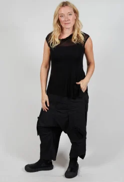 Loose-Fit Asymmetrical Vest in Black