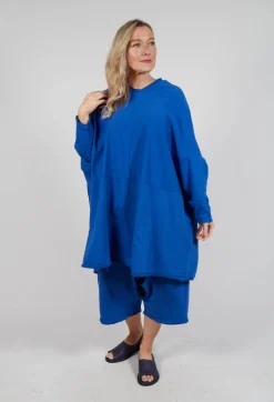 Loose-Fitting Pleated Midi Dress in Royal