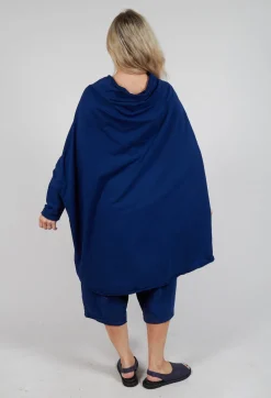 Loose-Fitting Pleated Midi Dress in Ocean