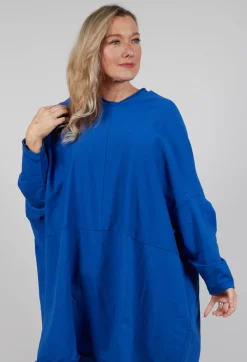 Loose-Fitting Pleated Midi Dress in Royal