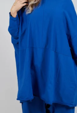 Loose-Fitting Pleated Midi Dress in Royal