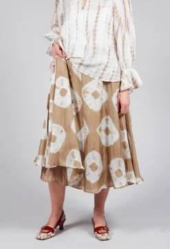 Lotus Skirt in Beige and Cream