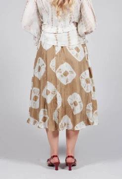Lotus Skirt in Beige and Cream