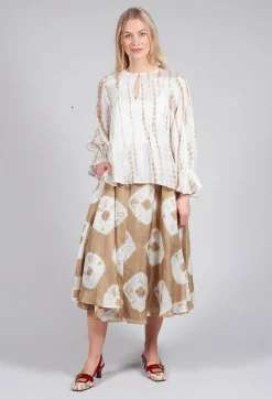 Lotus Skirt in Beige and Cream