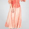 Lotus Skirt in Coral and Beige