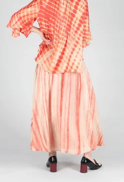 Lotus Skirt in Coral and Beige