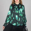 Louise Shirt in Green and Black Print