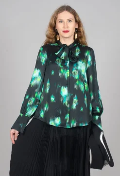 Louise Shirt in Green and Black Print