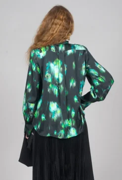 Louise Shirt in Green and Black Print