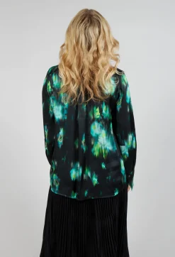 Louise Shirt in Green and Black Print