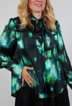 Louise Shirt in Green and Black Print