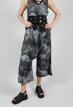 Low Crotch Pull on Trousers in Steppe Black