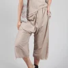 Low Crotch Pull on Trousers in Greige