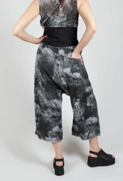 Low Crotch Pull on Trousers in Steppe Black