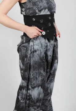 Low Crotch Pull on Trousers in Steppe Black