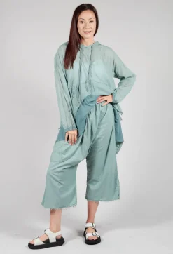 Low Crotch Pull on Trousers in  Pale Turquoise