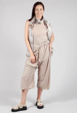 Low Crotch Pull on Trousers in Greige