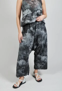 Low Crotch Pull on Trousers in Steppe Black