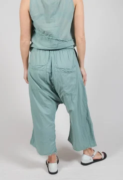 Low Crotch Pull on Trousers in  Pale Turquoise