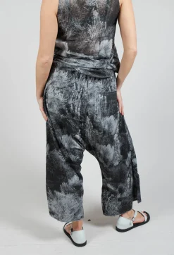 Low Crotch Pull on Trousers in Steppe Black