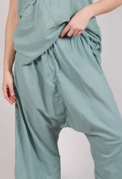 Low Crotch Pull on Trousers in  Pale Turquoise