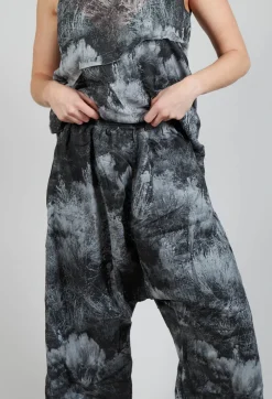 Low Crotch Pull on Trousers in Steppe Black