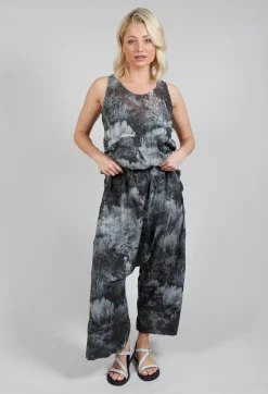 Low Crotch Pull on Trousers in Steppe Black