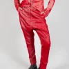 Low Rise Drop Crotch Trousers in Cardinal Flock
