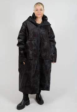 Lubi Coat in Black and Burgundy