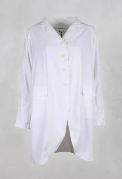 Lucie Jacket with Spilt at Front and Back in White