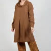 Lyocell Cowl Neck Dress in Acid Tabacco