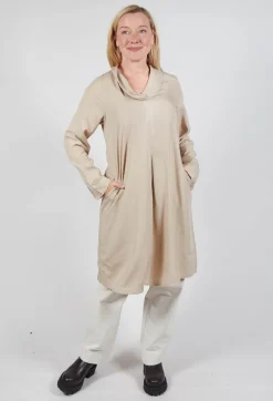 Lyocell Cowl Neck Dress in Sahara
