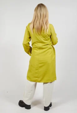 Lyocell Cowl Neck Dress in Acid Green