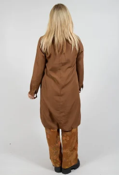 Lyocell Cowl Neck Dress in Acid Tabacco