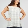 Macro G Sleeveless Top in Quadro Nero